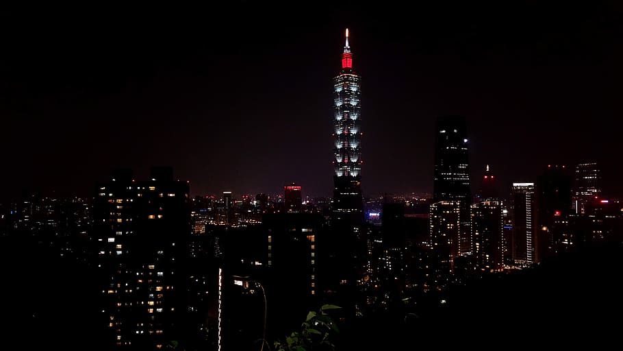 Hd Wallpaper Night View Taipei Taiwan Landscape Construction Building Wallpaper Flare