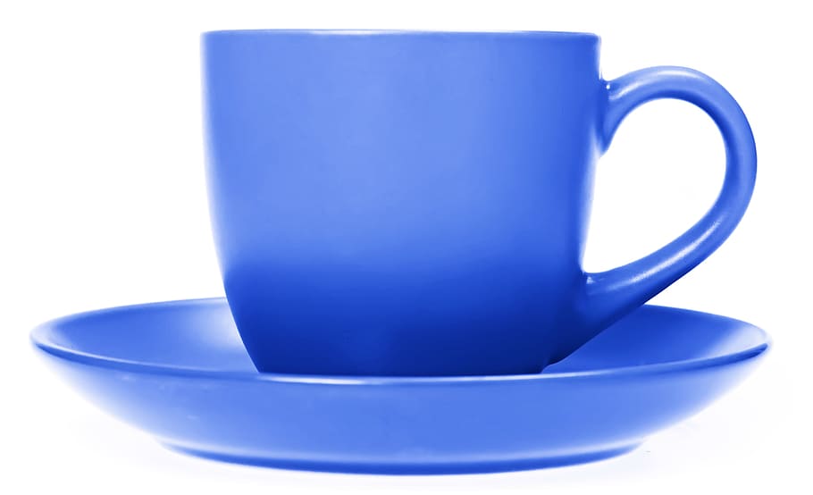 cup, tea, mug, saucer, color, empty, food, glass, blue, cut out HD wallpaper