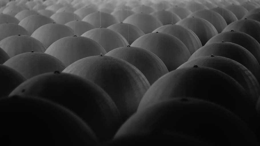 balls, bw, black, white, pattern, abstraction, sphere, orb HD wallpaper