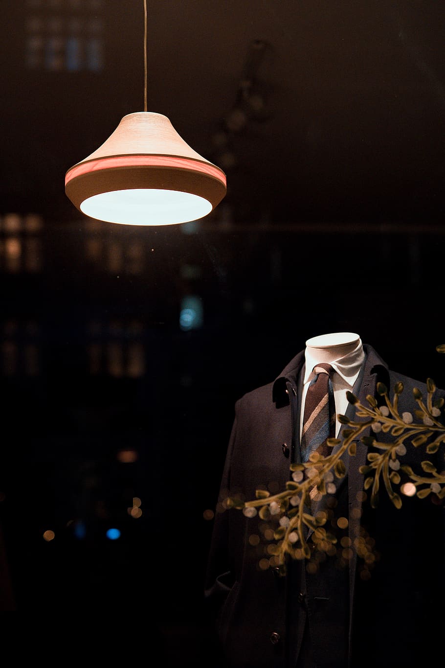 displayed black suit jacket, illuminated, hanging, lighting equipment HD wallpaper