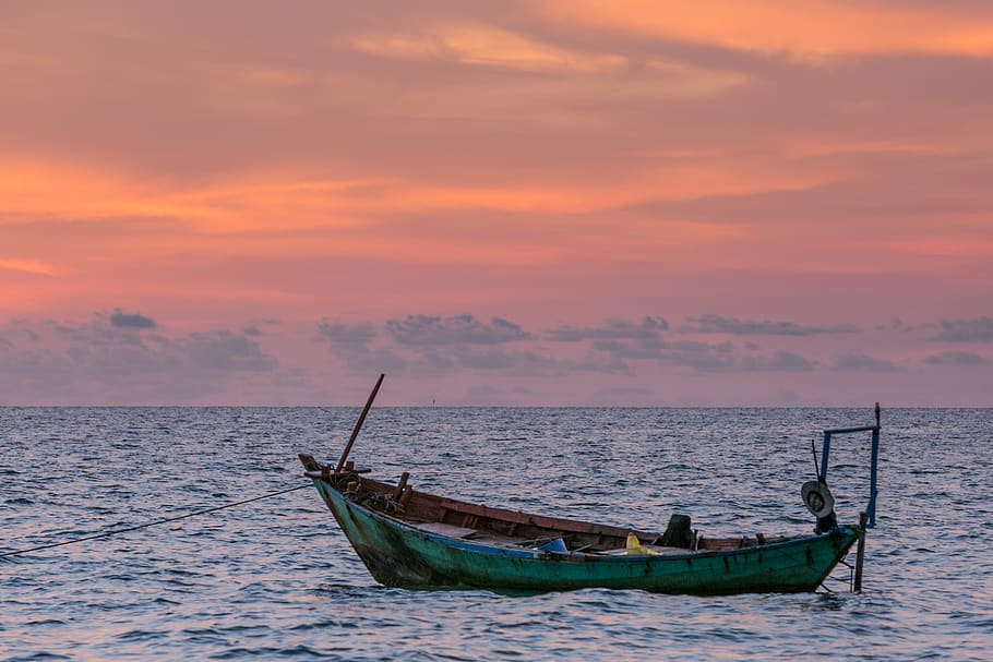 boat, ocean, sea, wave, nature, view, sailing, clouds, sky HD wallpaper