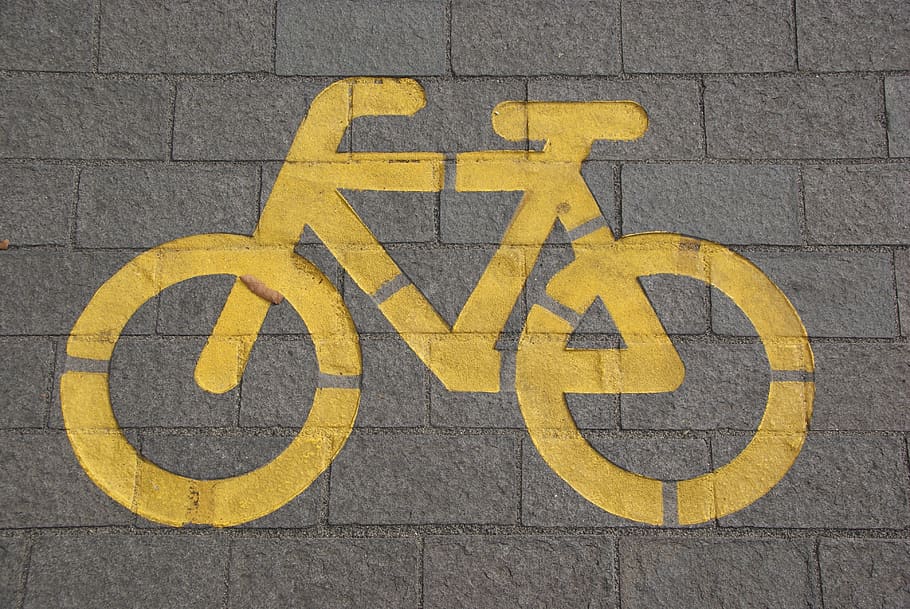 Bicycle Lane on Gray Concrete Road, asphalt, bike lane, cycling, HD wallpaper