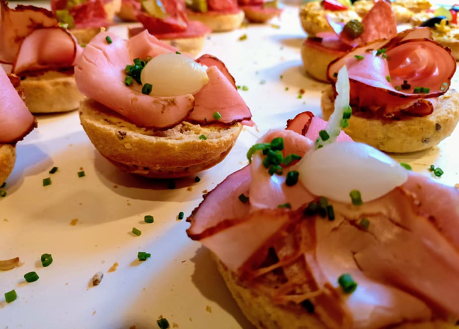 eat, sandwich, bread, ham, apéro, silver onions, aperitif HD wallpaper