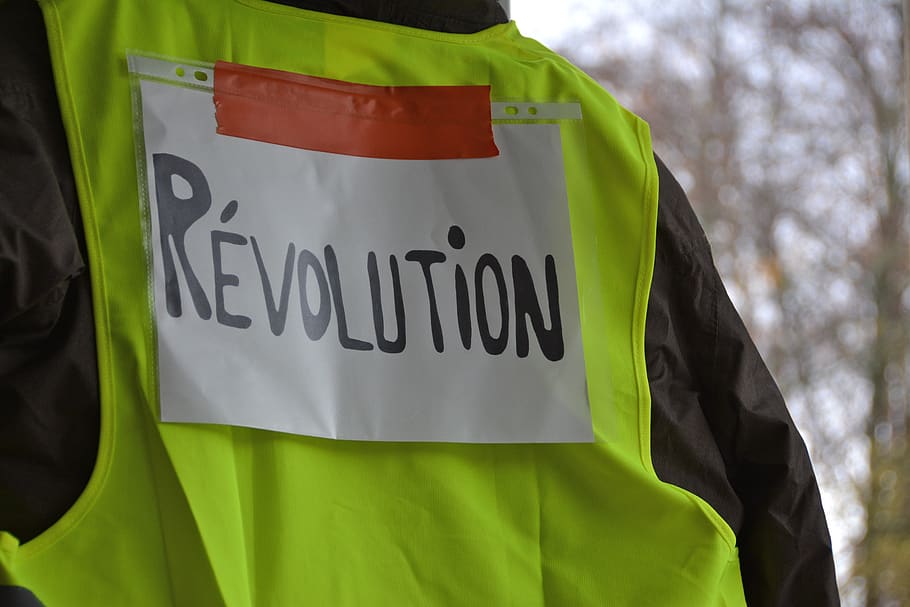 yellow vests, event, revolution, protest, text, clothing, western script HD wallpaper