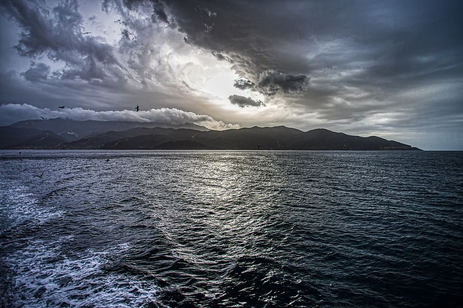 nature, weather, outdoors, cloud, sky, cumulus, ocean, sea HD wallpaper