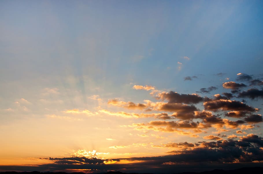 clouds, sky, nature, mood, morning, sunrise, weather, landscape HD wallpaper