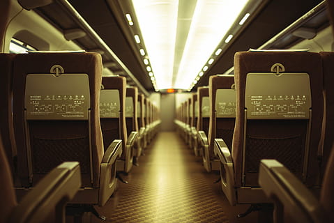 chairs inside the airplane, corridor, interior design, indoors HD wallpaper