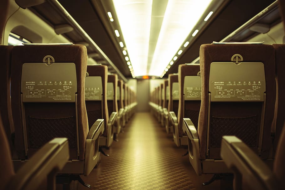 chairs inside the airplane, corridor, interior design, indoors HD wallpaper