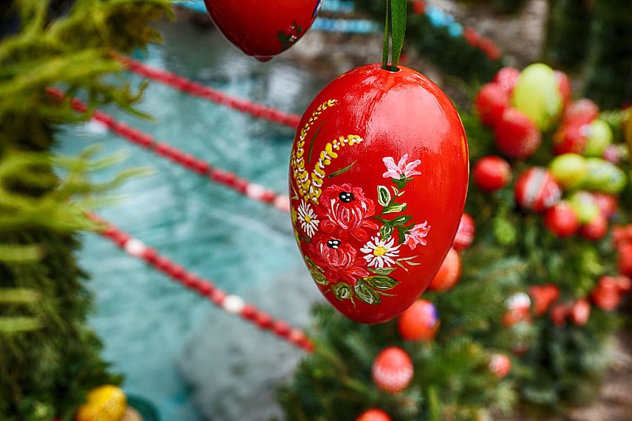 Red Fruits Decor, april, celebration, easter, easter egg, european HD wallpaper