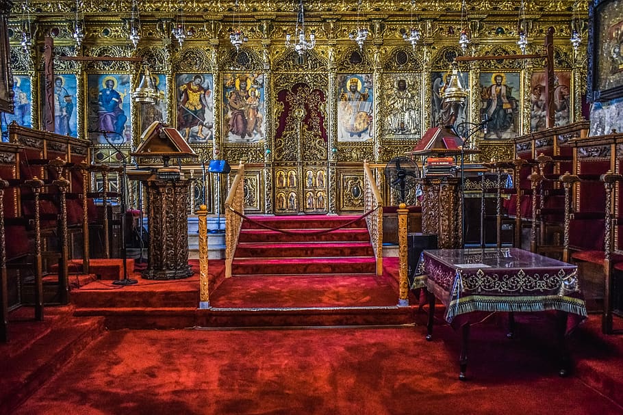 cyprus, larnaca, st, lazarus, church, interior, cathedral, landmark HD wallpaper