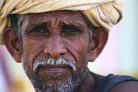 Online crop | HD wallpaper: man wearing black turban hat, portrait ...