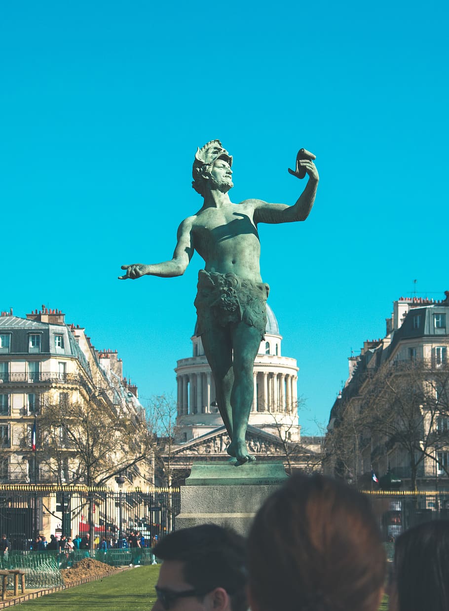 france, paris, luxembourg gardens, sculpture, statue, architecture, HD wallpaper