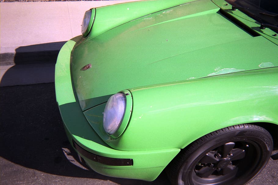 green car, vehicle, transportation, sports car, automobile, coupe HD wallpaper