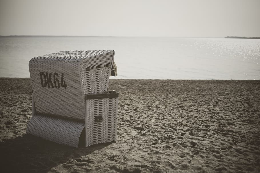 white canopy on seashore, box, ocean, nature, outdoors, water HD wallpaper