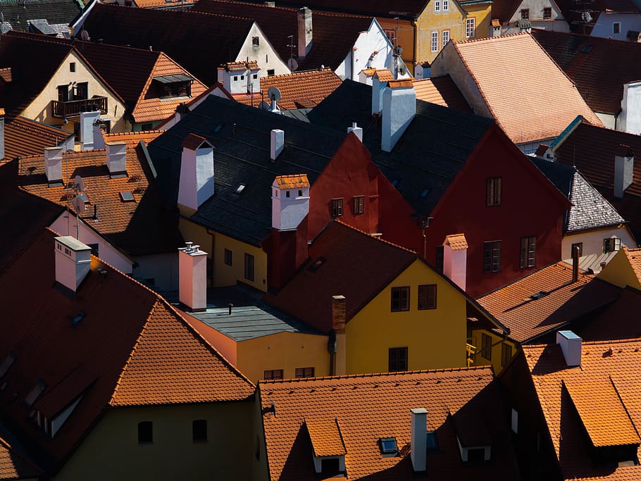 rooftops, repetition, architecture, simple, building exterior HD wallpaper