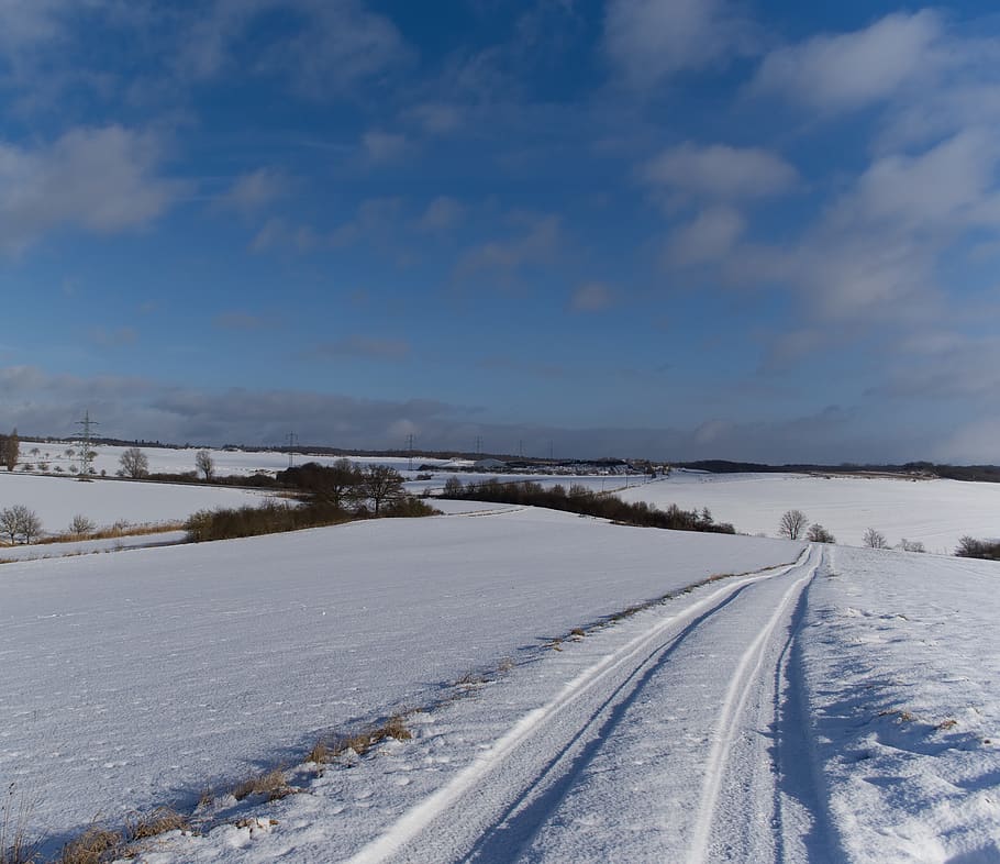 winter, cold, sky, snow, frost, wintry, ice, landscape, white HD wallpaper