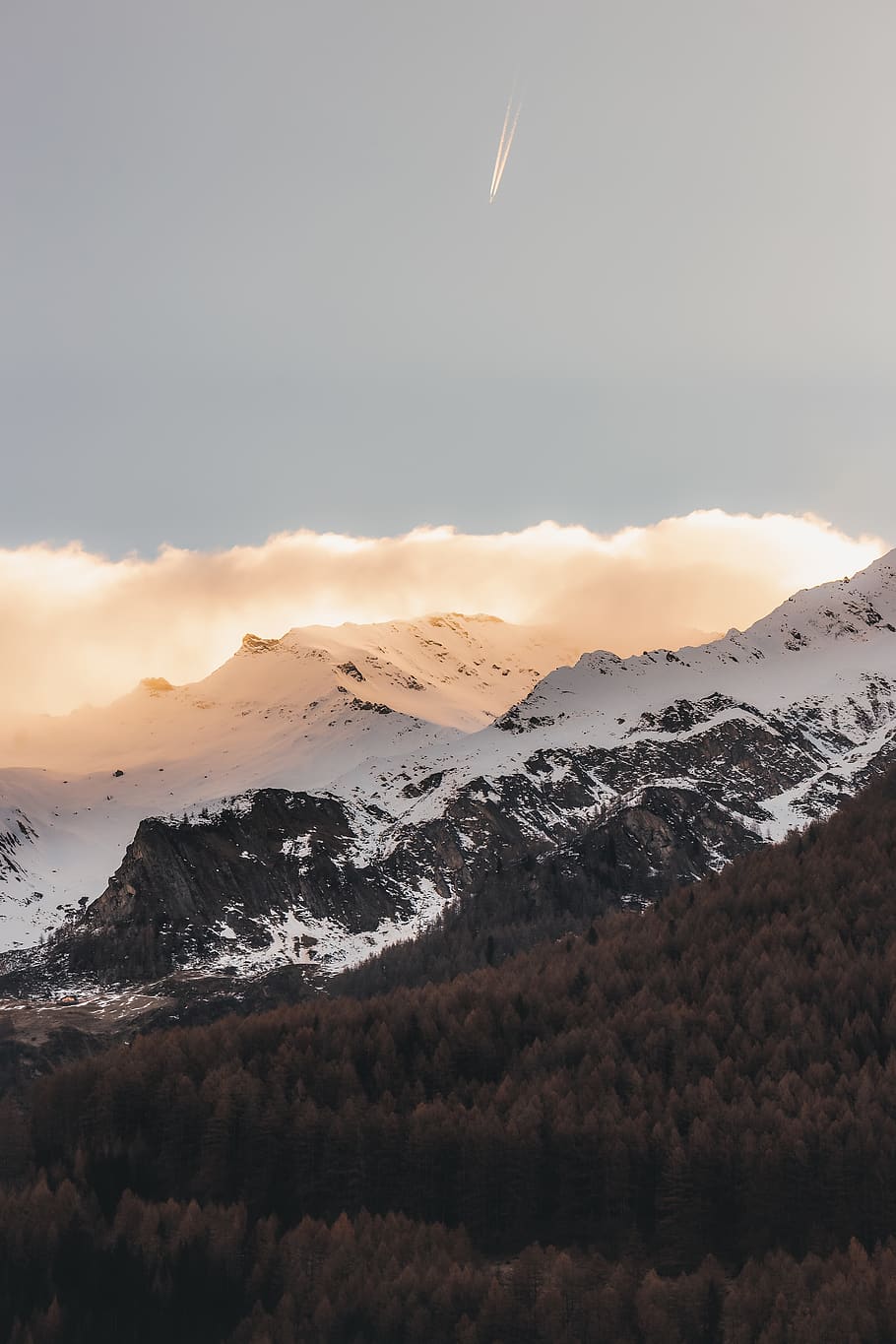 mountain covered with snow view, nature, outdoors, mountain range HD wallpaper