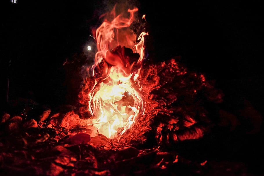 Photo of Flames, ash, blaze, bonfire, burn, burning, burnt, close-up