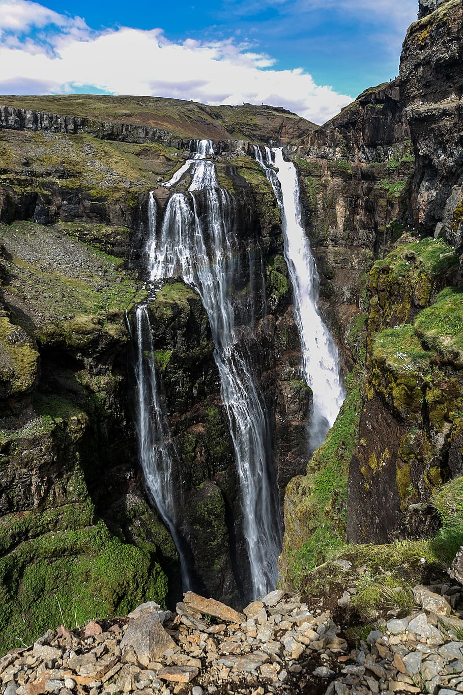 Landscape Photography of Waterfalls, daylight, environment, grass HD wallpaper