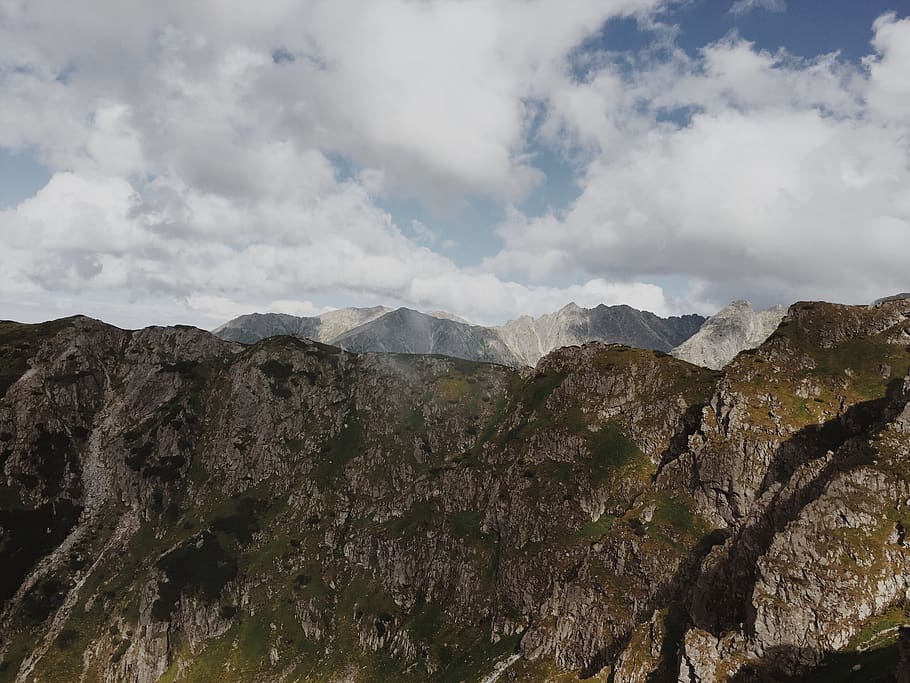 Scenic View of Mountain Under Cloudy Sky, cloudiness, clouds HD wallpaper