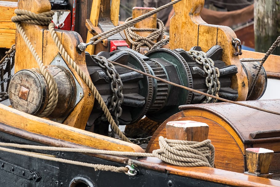 winds, windlass, winch, tool, mechanics, seafaring, ship, rope HD wallpaper