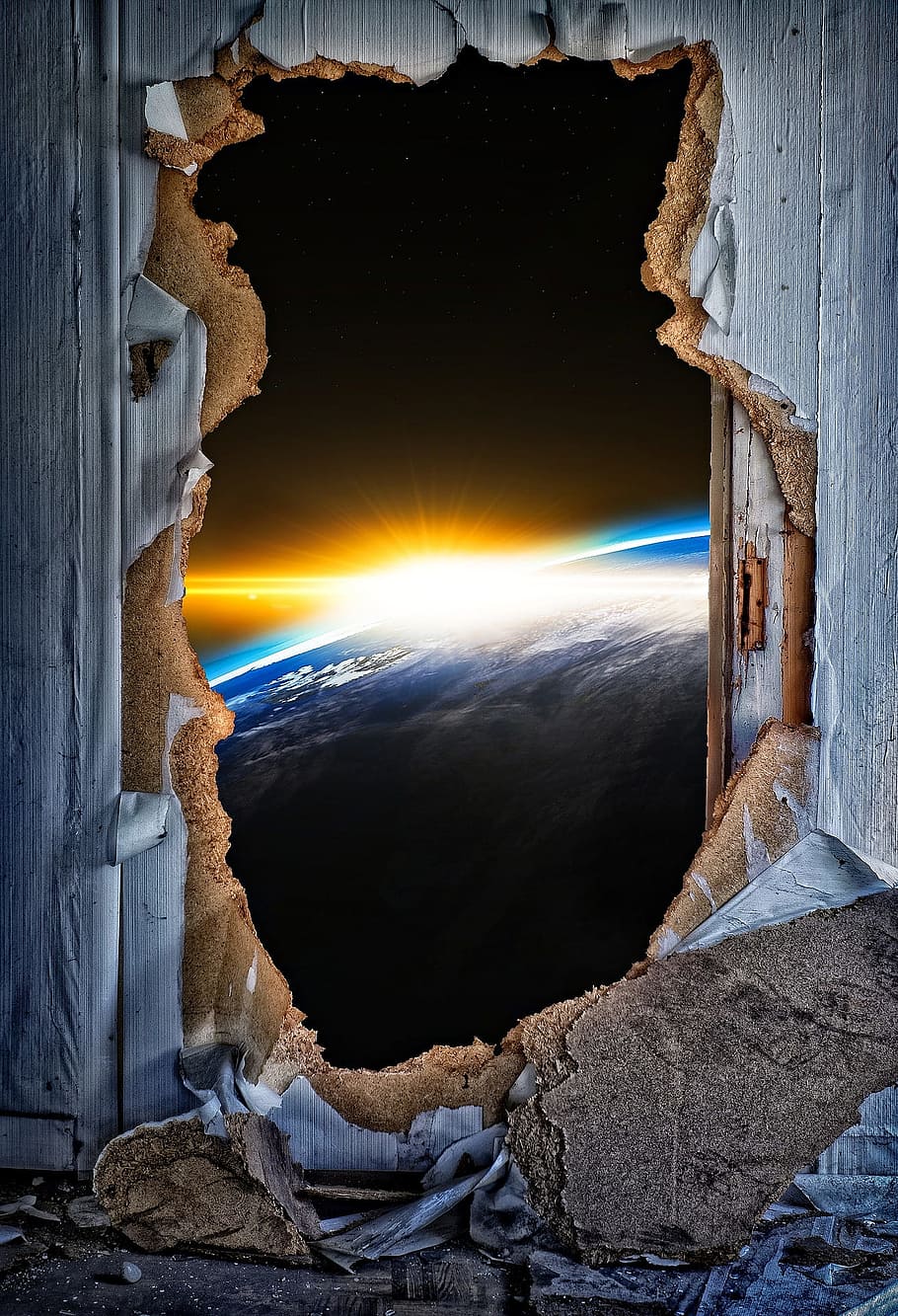 space, lunar, earth, gravity, nature, broken, door, sea, water HD wallpaper