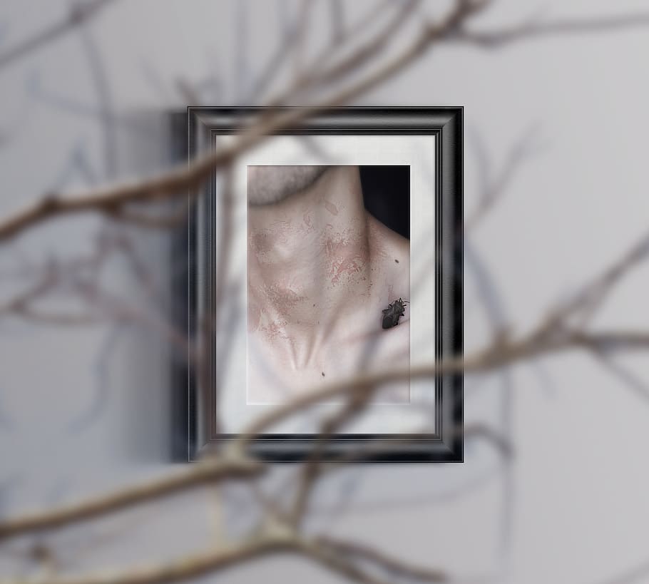 Black Wooden Frame, photo, picture, picture frame, wall, one person HD wallpaper