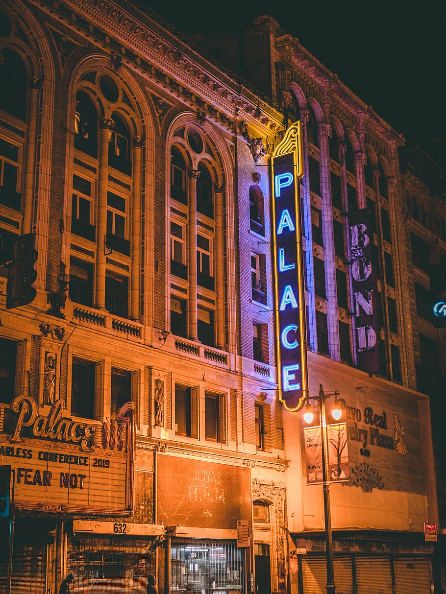 Palace building during nighttime, illuminated, building exterior HD wallpaper