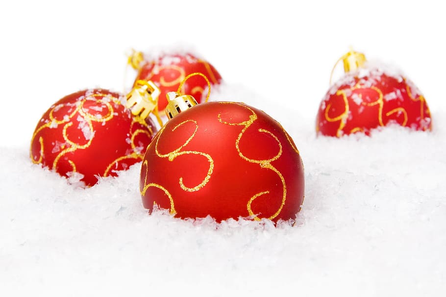 ball, snow, shine, isolated, wallpaper, decoration, fun, white HD wallpaper