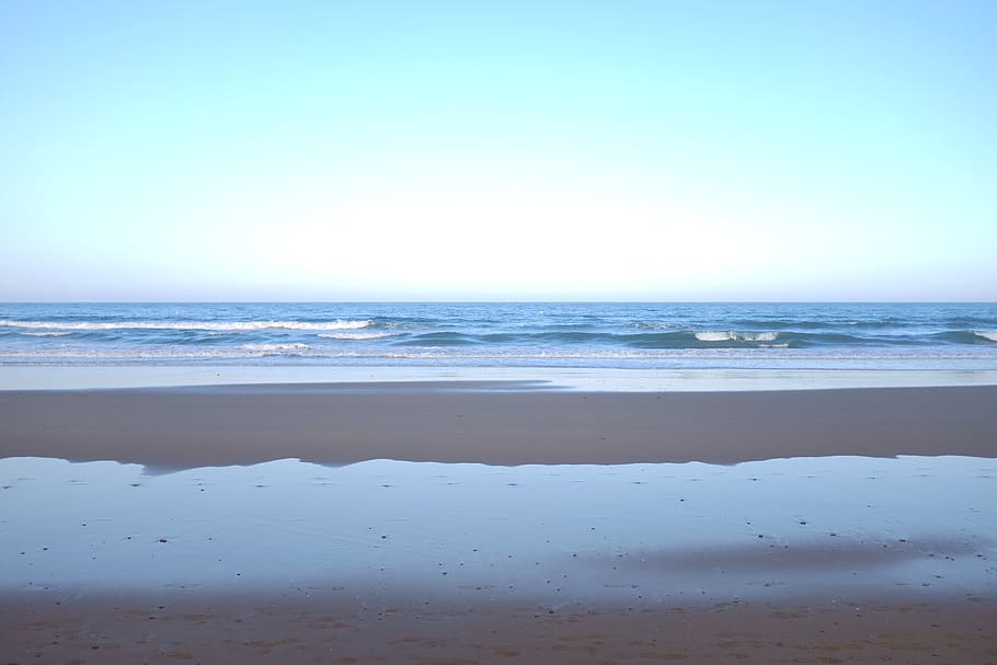 beach, spain, summer, alone, sea, horizon over water, sky, land HD wallpaper
