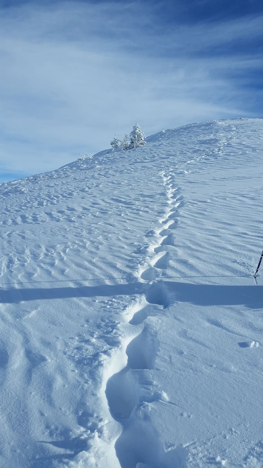 hiking, winter, snow, trace, nature, landscape, mountaineering HD wallpaper