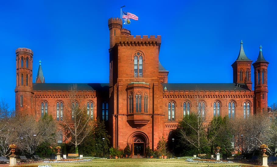 smithsonian castle, building, washington d, america, museum HD wallpaper