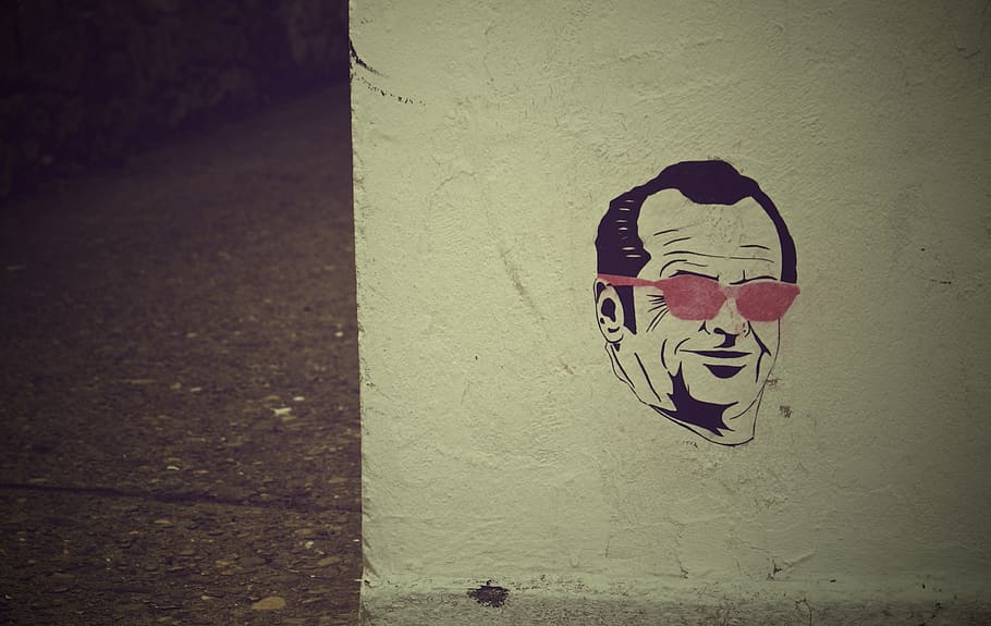 Jack Nicholson, graffiti, mural, wall, art, sunglasses, spray paint HD wallpaper