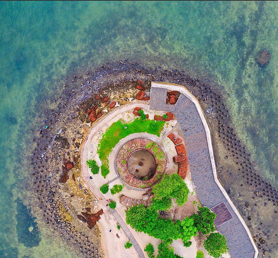 Aerial Photo of Beaches in Island, aerial view, architecture, HD wallpaper