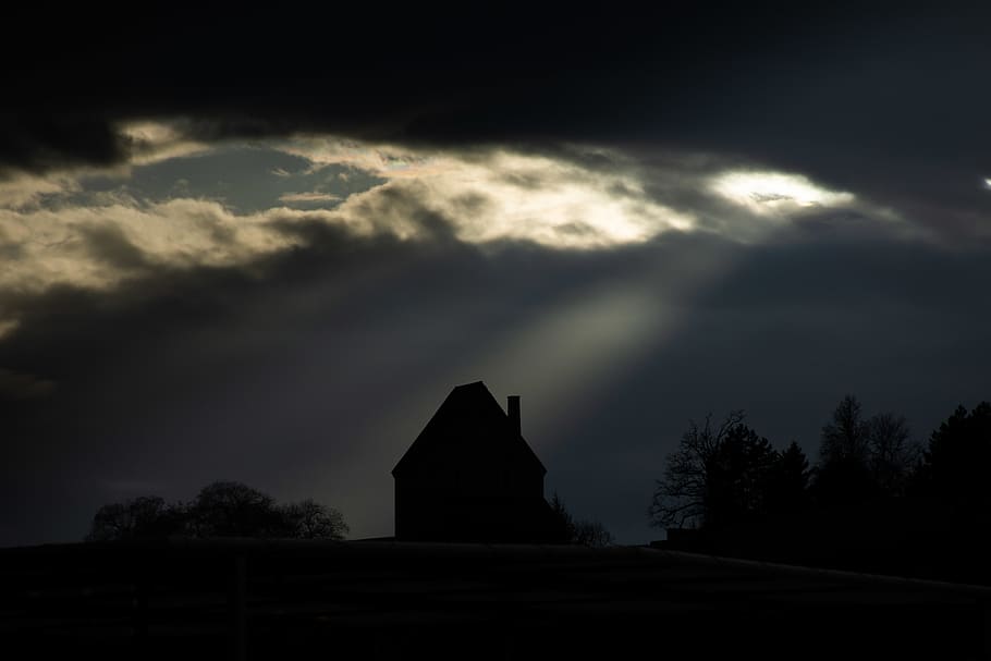 cloud, sun, cloud - sky, silhouette, no people, architecture HD wallpaper