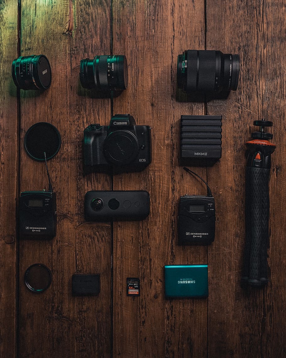 black Canon DSLR camera set, electronics, united kingdom, manchester HD wallpaper