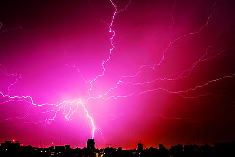 HD wallpaper: Lightning and Gray Clouds, calamity, city, danger, dark ...