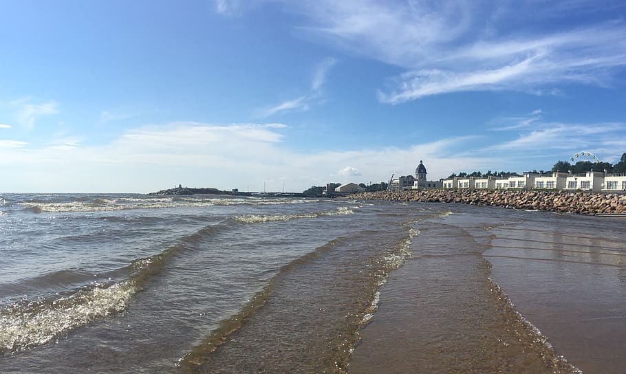 россия, зеленогорск, water, sea, sky, beach HD wallpaper