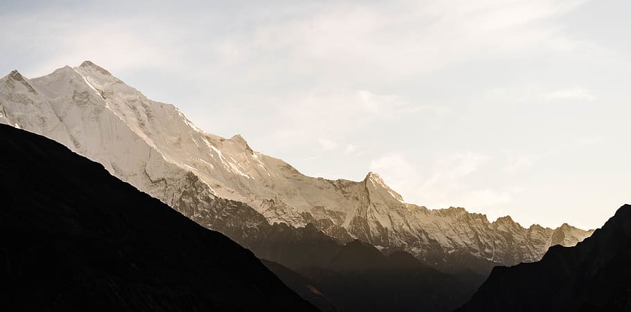 glacier mountains during day, nature, outdoors, mountain range HD wallpaper