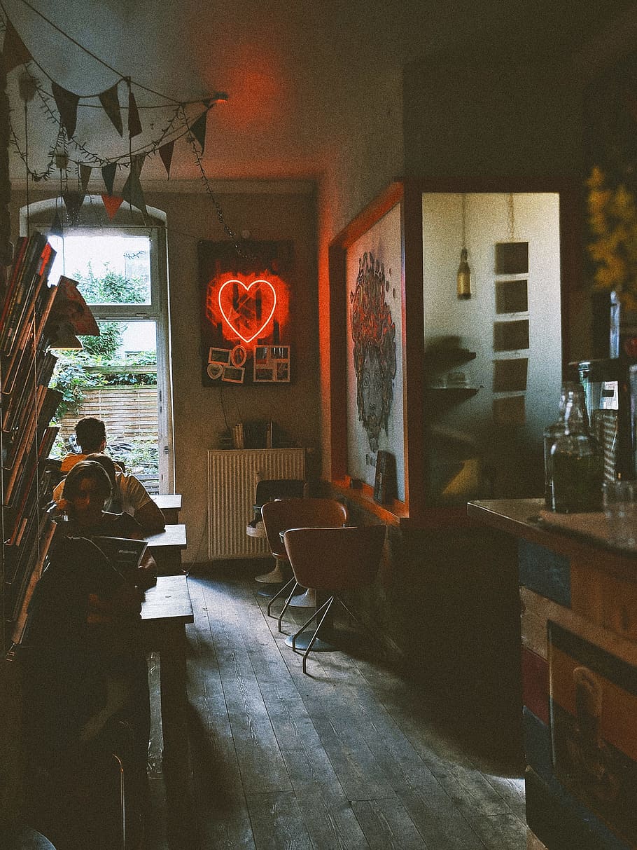 sitting people on wooden chair in room, cozy, coffee, berlin HD wallpaper