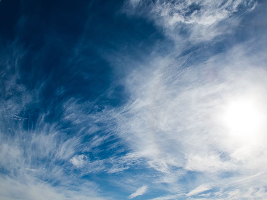 calm sky, cloud - sky, blue, nature, backgrounds, cloudscape HD wallpaper