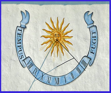 architecture, wall, sundial, pointer, light, tempus fugit, timepiece HD wallpaper