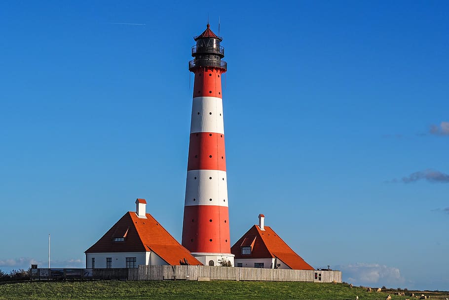 Lighthouse Against Sky, architecture, building, daylight, grass HD wallpaper