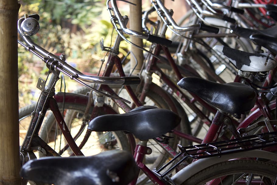 india, pallel mamang leikai, bicycle, stationary, transportation HD wallpaper