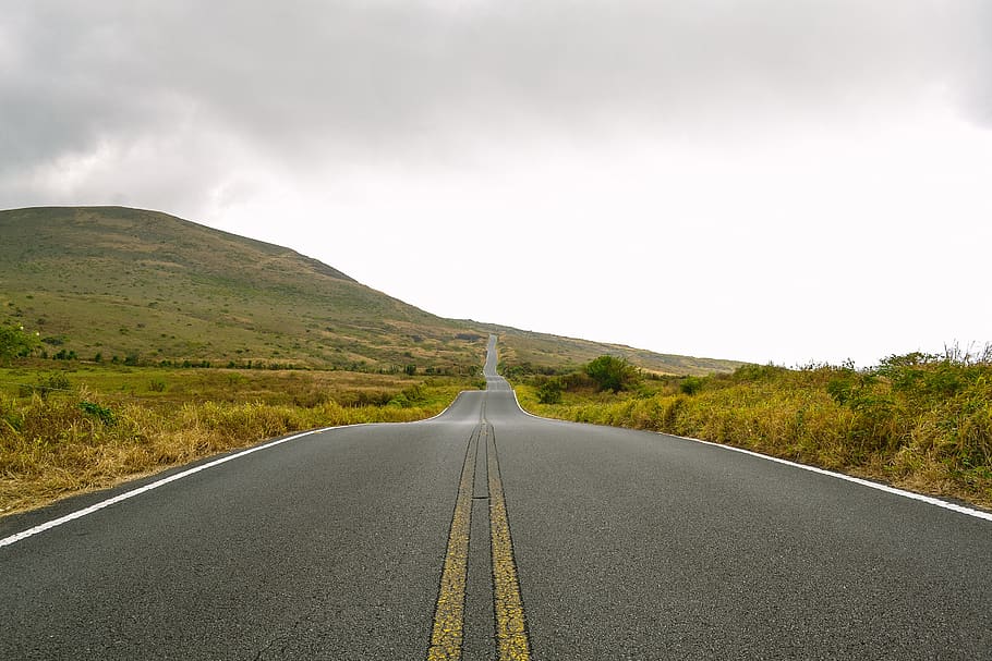 asphalt, hill, road, sky, travel, transportation, the way forward HD wallpaper