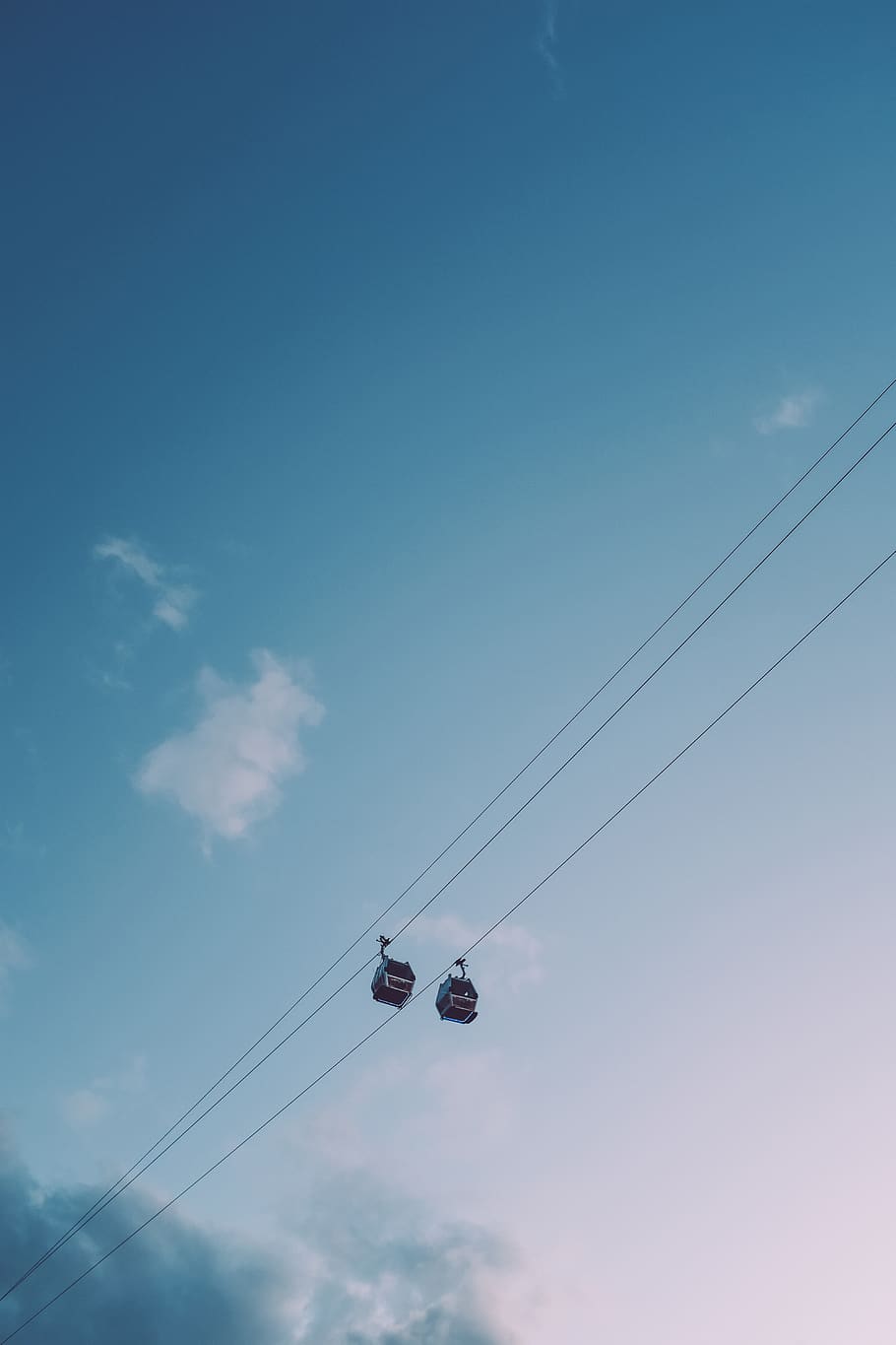 sky, low angle view, cloud - sky, cable, blue, nature, day HD wallpaper