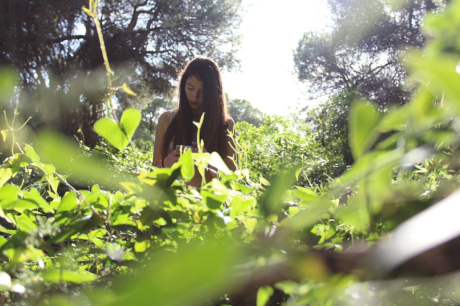 model, young, nature, landscape, grass, sky, plant, young adult HD wallpaper