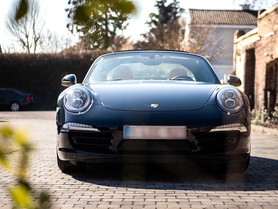 black car, vehicle, transportation, automobile, tire, convertible HD wallpaper