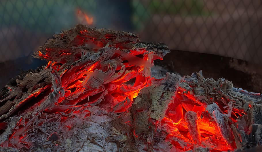 fire basket, embers, flame, heat, blaze, heiss, heat - temperature HD wallpaper