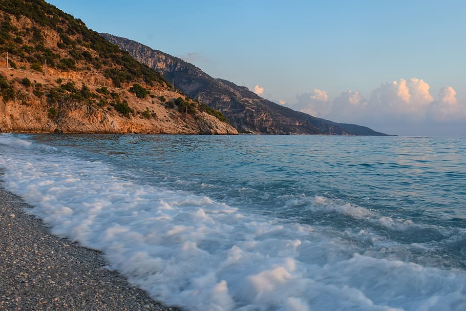 beach, sea, waves, nature, ocean, holiday, coast, travel, landscape HD wallpaper